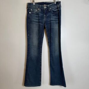 True Religion Bootcut Jeans Womens 28 Blue Medium Wash Contrast Stitch Y2K VTG